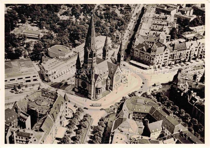 BERLIN  CITY Kaiser Wilhelm Kirche Fliegeraufnahme