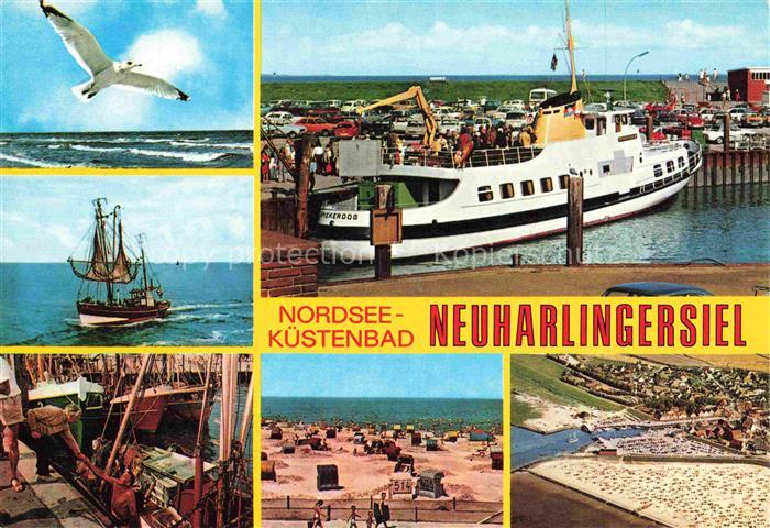 Neuharlingersiel Schiffsanlegestelle Fischerboote Strand Fliegeraufnahme