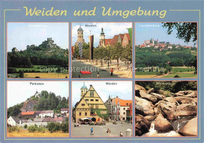 Weiden  Oberpfalz Bayern Burgruine Weiden Leuchtenberg Parkstein Marktplatz Wald