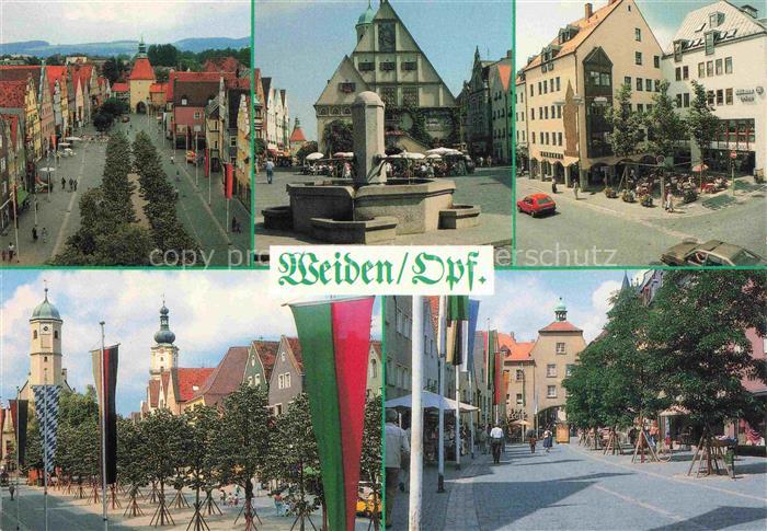 Weiden  Oberpfalz Bayern Ortspartien Kirche Markt Rathaus