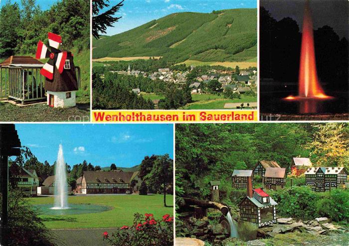 Wenholthausen Eslohe Sauerland NRW Kleine Muehle Panorama Flamme Fontaene Minido