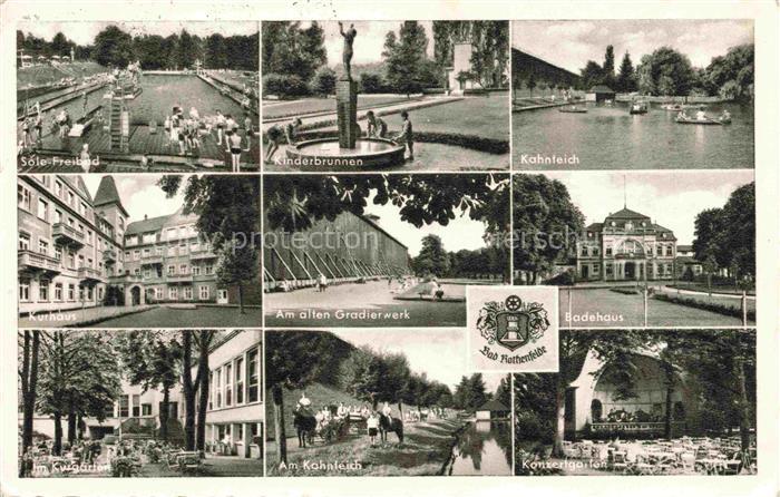 Bad Rothenfelde Osnabrueck Niedersachsen Freibad Brunnen Kahnteich Kurhaus Gradi
