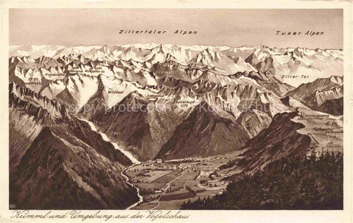 Krimml 1076m Pinzgau AT und Umgebung aus der Vogelschau Zillertaler und Tuxer Al