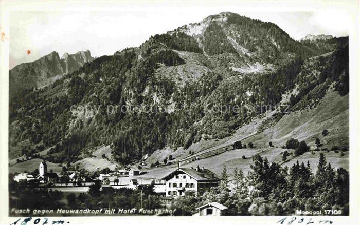 Fusch Grossglocknerstrasse Pinzgau-Pongau AT Teilansicht mit Hotel Fuscherhof Bl