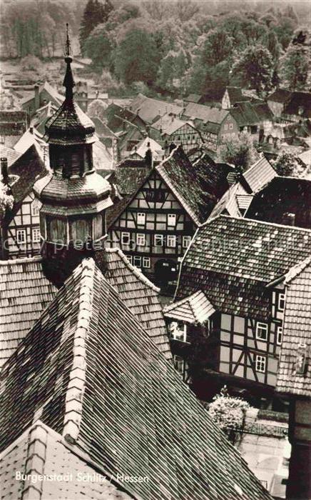 Schlitz Hessen Blick ueber die Daecher der Burgenstadt