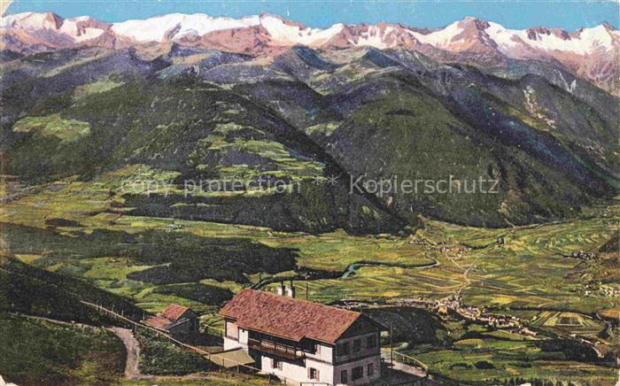 Bruneck Brunico Pustertal IT Kronplatzschutzhaus Blick gegen Stubaier und Ziller