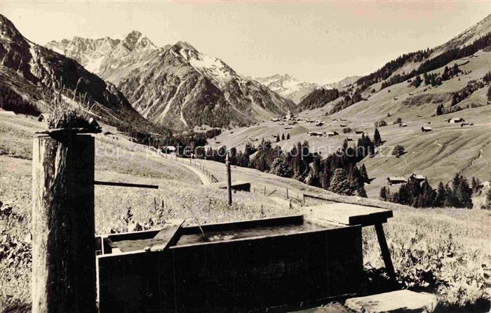 MITTELBERG  Kleinwalsertal AT Holzbrunnen Panorama Blick gegen Widderstein
