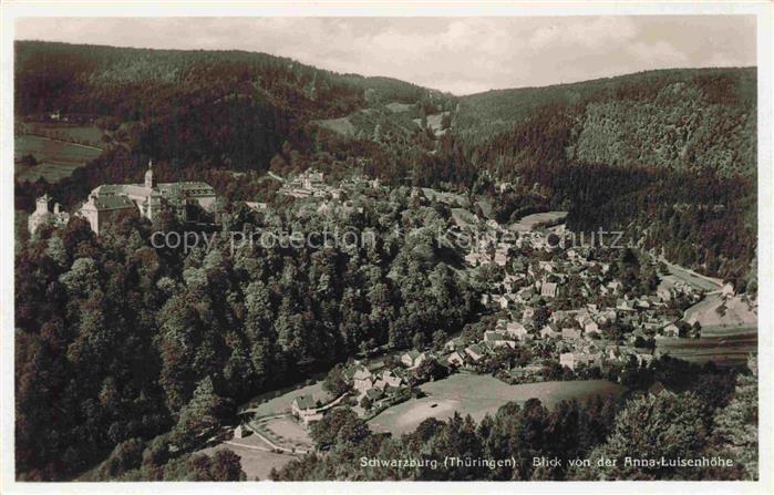 Schwarzburg Rudolstadt Thueringen Panorama Blick von der Anna-Luisenhoehe