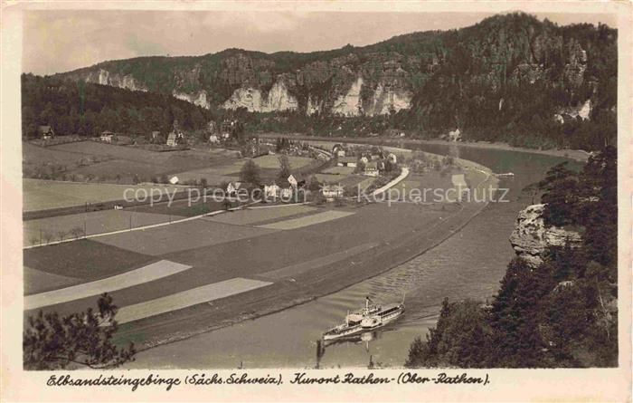 Rathen Saechsische Schweiz Panorama Kurort Elbsandsteingebirge