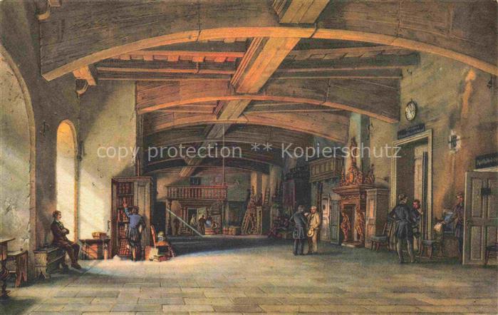 LEIPZIG Sachsen Stadtgeschichtliches Museum im alten Rathaus Kuenstlerkarte Aqua