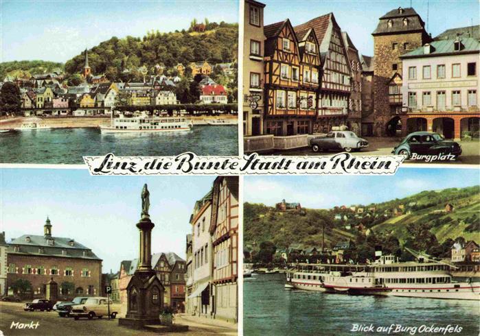 Linz Rhein Rheinland-Pfalz Rheindampfer Burgplatz Markt Altstadt Fachwerkhaeuser