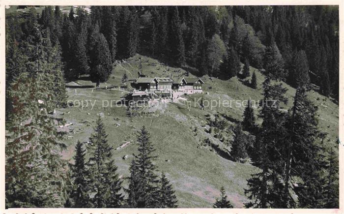 Lenggries Bayern Panorama Blick gegen Latschenkopfhuette