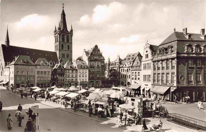TRIER  CITY Hauptmarkt mit St. Gandolph Kirche