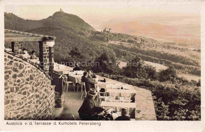 Koenigswinter Rhein Kurhotel Petersberg Ausblick von der Terrasse
