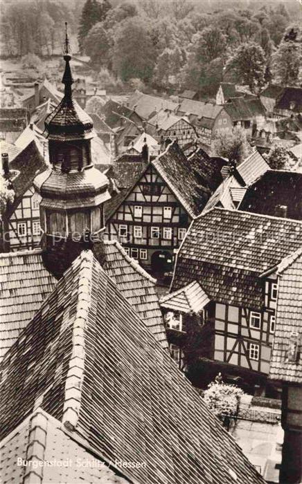 Schlitz Hessen Blick ueber die Daecher der Altstadt der Burgenstadt
