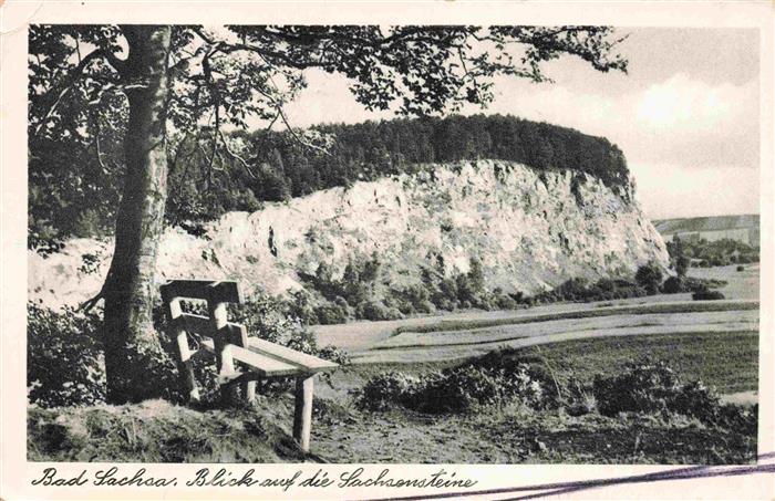 Bad Sachsa Osterode Harz Niedersachsen Blick auf die Sachsensteine Landschaftspa