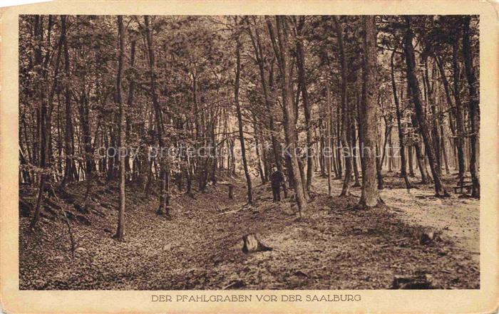 Saalburg  Roemercastell Bad Homburg Hessen Der Pfahlgraben vor der Saalburg