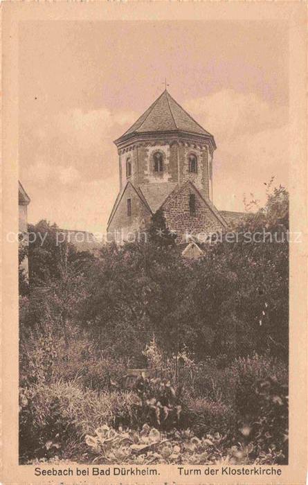 Seebach Bad Duerkheim Rheinland-Pfalz Turm der Klosterkirche