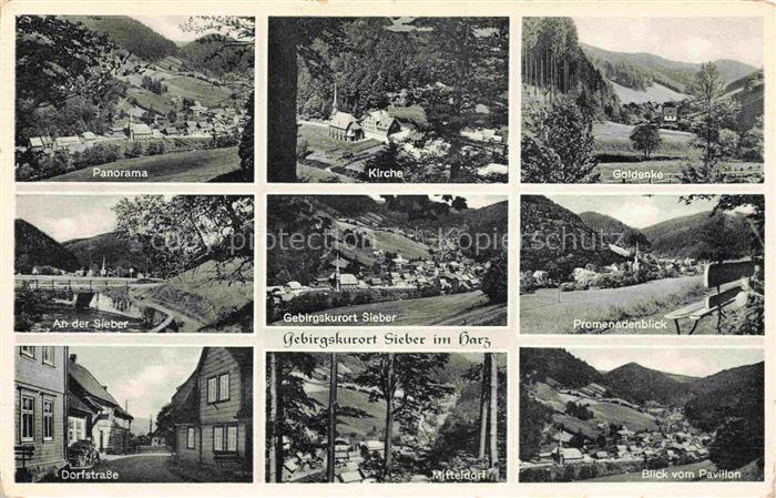 Sieber Herzberg am Harz Osterode Niedersachsen Panorama Kirche Goldenke Promenad