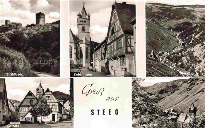 Steeg Bacharach Rheinland-Pfalz Teilansicht Stahlberg Zehnthaus Grindel Schoenbl