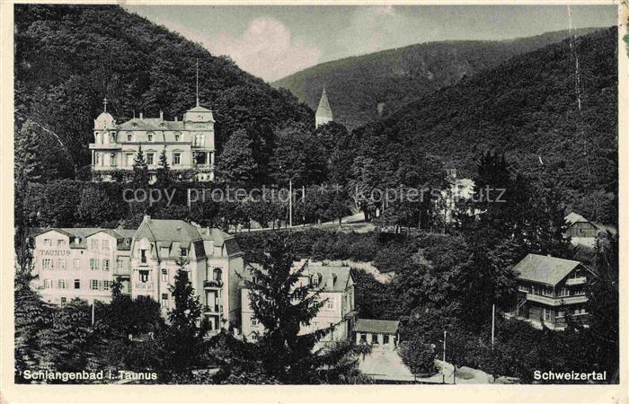 Schlangenbad Taunus Hessen Teilansicht Schweizertal