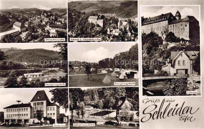 Schleiden Eifel Panorama Schloss Kirche Campingplatz Rathaus Schwimmbad