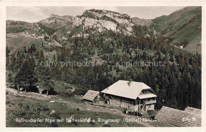 Gailtal Villach Kaernten AT Rattendorfer Alpe mit Huettenkopf und Ringmauer