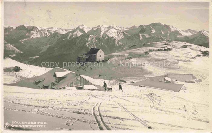 Bad Ischl Salzkammergut AT Kranabetsattelhuette Winterpanorama Hoellengebirge