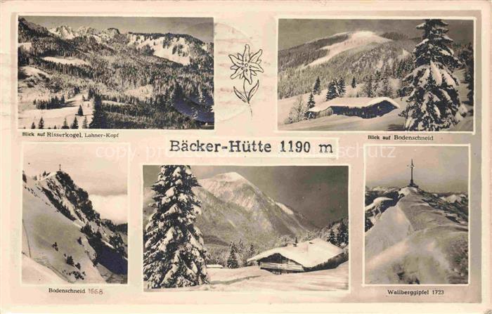 Bodenschneid Schliersee Bayern Winterpanorama Bayerische Alpen Baecker-Huette Wa