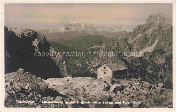 Gosau Salzkammergut Oberoesterreich AT Adamekhuette Blick gegen Bischofsmuetze u