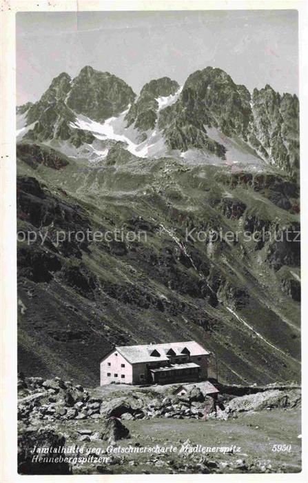 Galtuer Landeck Tirol AT Jamtalhuette gegen Getschnerscharte Madlenerspitz Henne