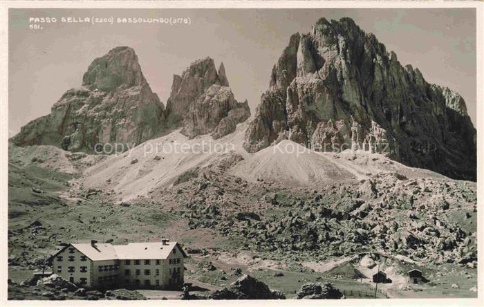 Passo Sella 2240m Selva Val Gardena IT Rifugio Sassolungo Berghaus Langkofel Dol