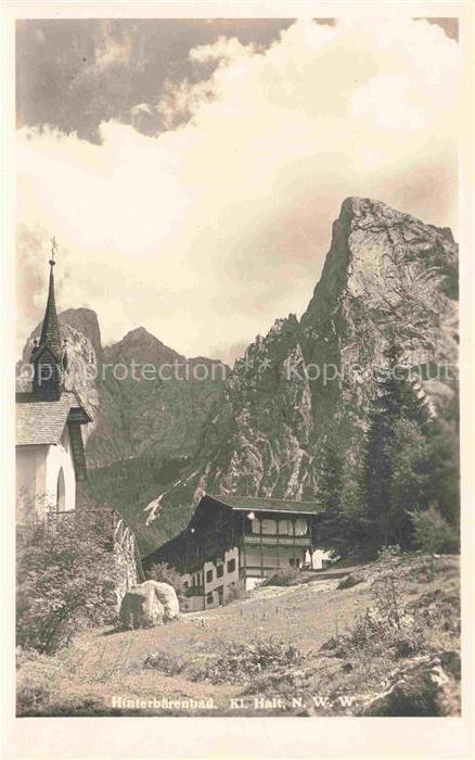 Hinterbaerenbad Kaisertal Tirol AT Teilansicht mit Kirche