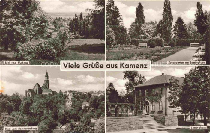 Kamenz Sachsen Blick vom Hutberg Reinhardtsberg Rosengarten am Lessinghaus Kirch
