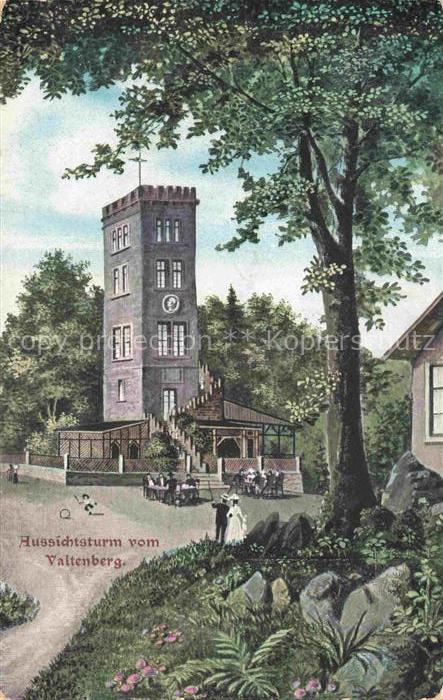 Neukirch Lausitz Bautzen Sachsen Aussichtsturm vom Valtenberg Kuenstlerkarte