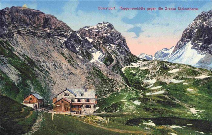 OBERSTDORF Bayern Rappenseehuette gegen die Grosse Steinscharte