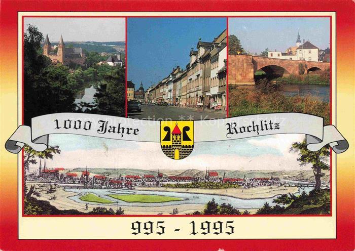 Rochlitz  Sachsen Schloss Petrikirche Rathausstrasse Steinbruecke Zwickauer Muld
