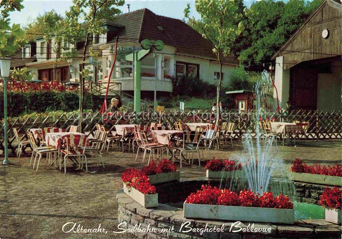 Altenahr Ahrweiler Rheinland-Pfalz Seilbahn mit Berghotel Bellevue Terrasse