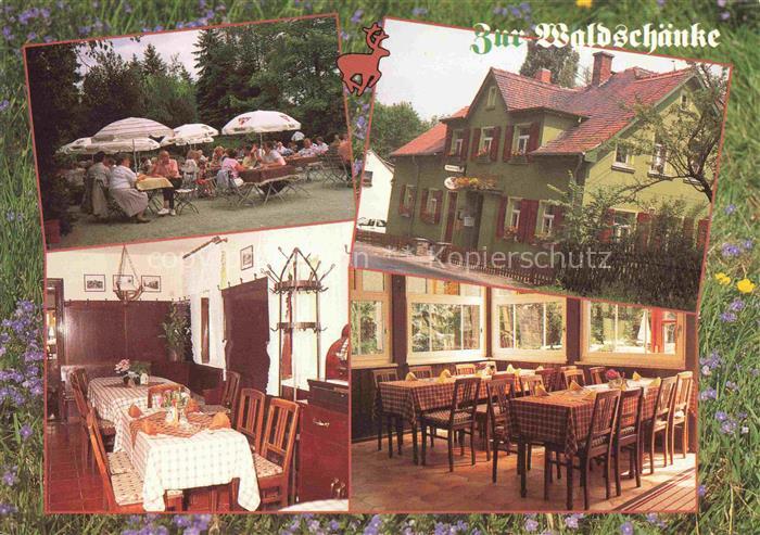 ZWICKAU  Sachsen Gaststaette Pension zur Waldschaenke Gastraeume Terrasse