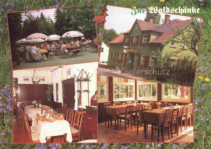 ZWICKAU  Sachsen Gaststaette Pension zur Waldschaenke Gastraeum Terrasse