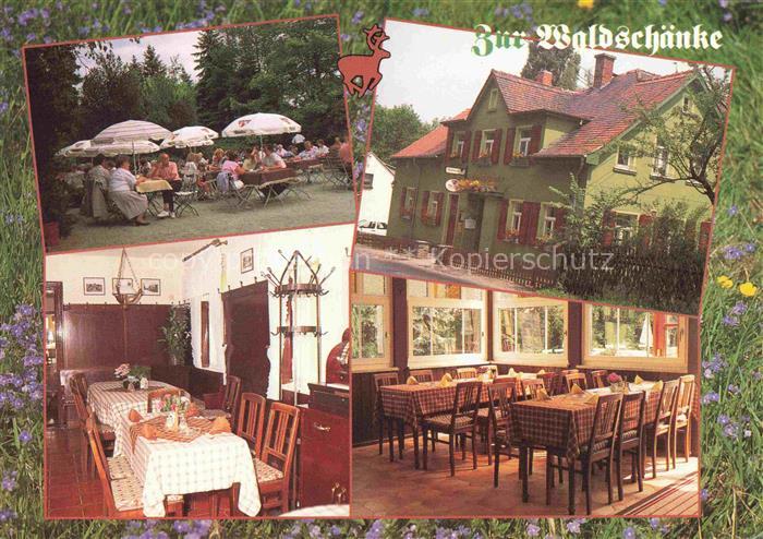ZWICKAU  Sachsen Gaststaette Pension zur Waldschaenke Gastraeume Terrasse