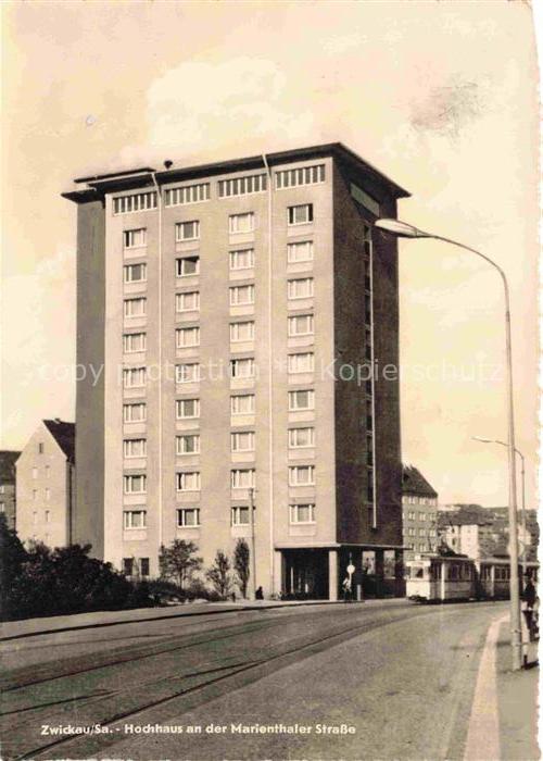 ZWICKAU  Sachsen Hochhaus an der Marienthaler Strasse