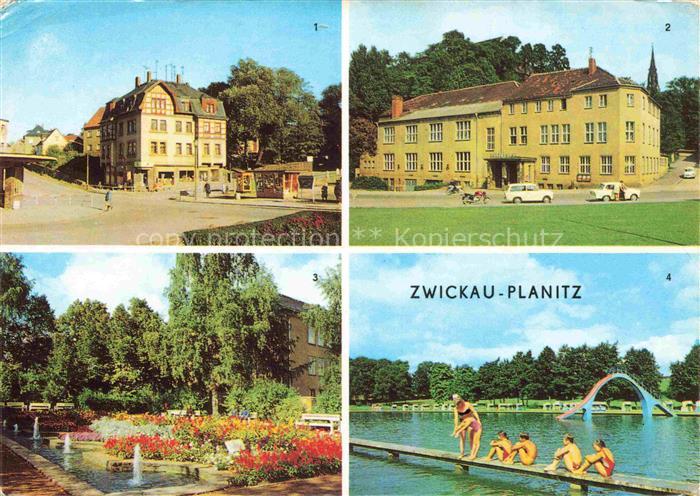 Planitz ZWICKAU Sachsen Markt Kulturhaus Springbrunnen Park Freibad