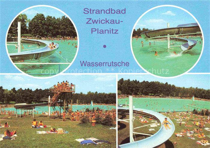 Planitz ZWICKAU Sachsen Strandbad Wasserrutsche