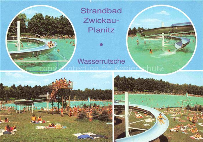 Planitz ZWICKAU Sachsen Strandbad Wasserrutsche