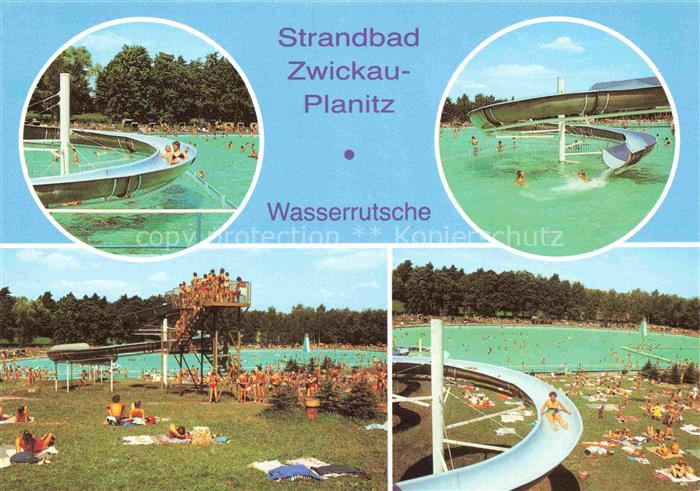 Planitz ZWICKAU Sachsen Strandbad Wasserrutsche