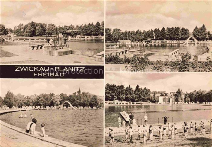 Planitz ZWICKAU Sachsen Freibad Strandbad Wasserrutsche