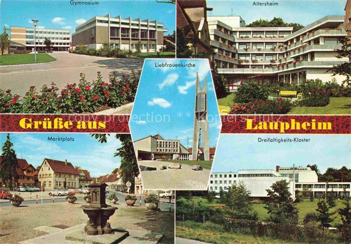 Laupheim Biberach BW Gymnasium Altersheim Marktplatz Liebfrauenkirche Dreifaltig
