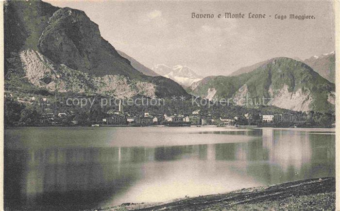 Baveno Lago Maggiore Verbano Cusio Ossola Piemonte IT Panorama e Monte Leone