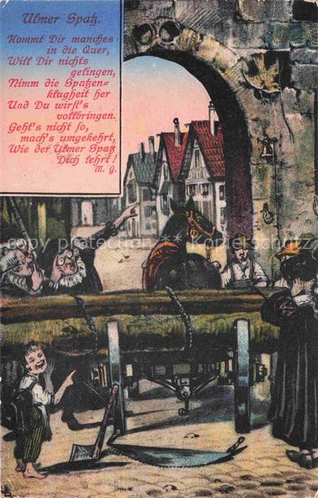 ULM Donau BW Ulmer Spatz Poesie Kuenstlerkarte